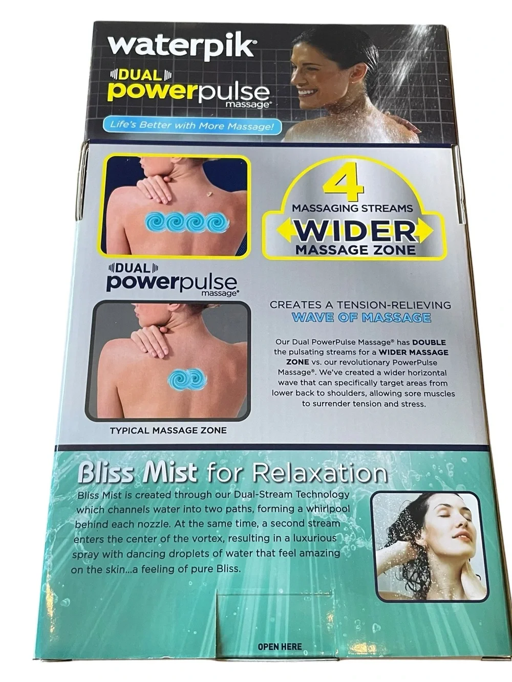 Waterpik Dual PowerPulse Massage Handheld Shower Head Brushed Nickel 6 Spray